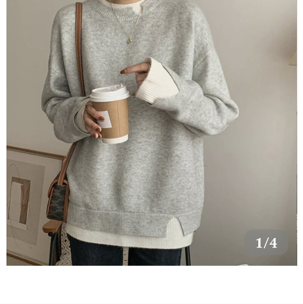 Vrilu sweater grey and white. size large.